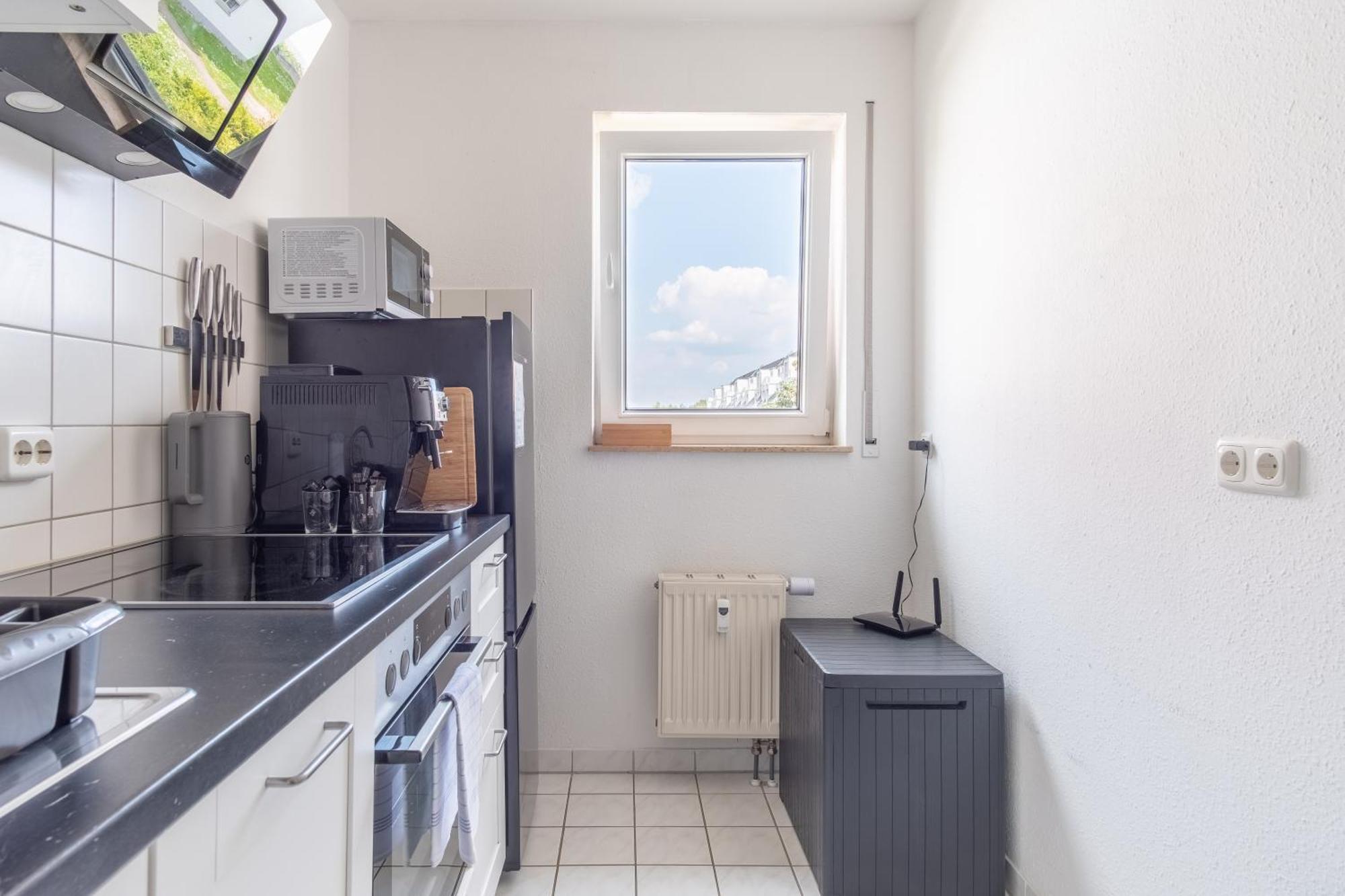 Arbeitsplatz, Balkon, Tiefgarage Naehe Neue Messe Apartment Leipzig Bagian luar foto